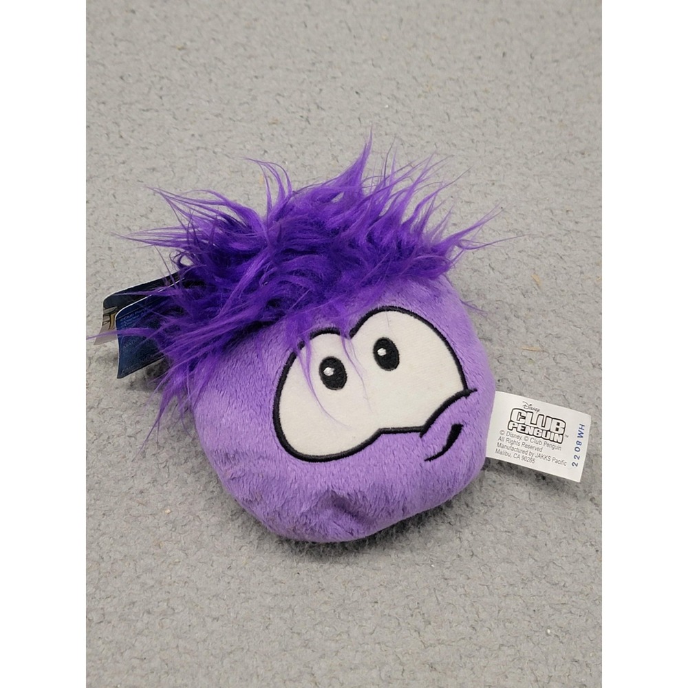 Disney Club Penguin Purple Puffle Mini Plush Stuffed Toy Jakks Pacific Tag